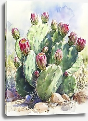 Постер Pink flowers of a desert dweller