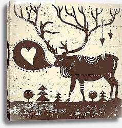 Постер Олень с этническим узором