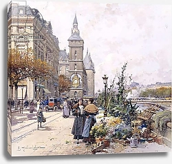 Постер Гальен Евген Le Quai aux Fleurs and Hotel,