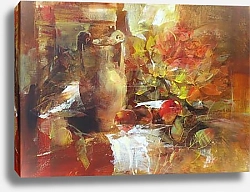 Постер Натюрморт с кувшином и яблоками #2