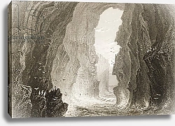 Постер Бартлет Уильям (последователи, грав) Dunkerry Cave, County Antrim, Northern Ireland, from 'Scenery and Antiquities of Ireland'