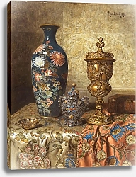 Постер Щодл Макс Still Life with Cloisonné Vase, Covered Goblet, Lidded Vase and Tastevin