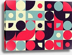 Постер Современный геометрический узор из кругов и полукругов 