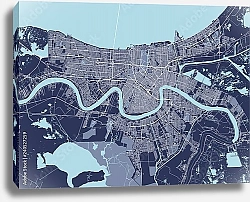 Постер План города Новый Орлеан, Луизиана, США