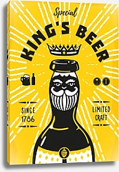 Постер Винтажный постер с бутылкой пива