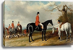 Постер Барроуд Уильям The Earl Granville, Master of the Royal Buckhounds, with the Earl of Chesterfield, Master, and hunt servants at a meet