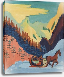 Постер Кирхнер Людвиг Эрнст Катание на санях по снегу