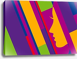 Постер Абстрактная композиция с женским профилем