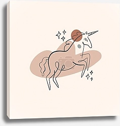 Постер Единорог и луна