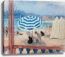 Постер Cannes, Blue Parasol and Tents; Cannes, Parasol Bleu et Tentes,