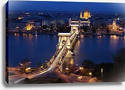 Постер Будапешт, Венгрия. Вид на Пешт
