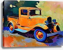 Постер Old orange truck