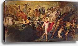 Постер Рубенс Петер (Pieter Paul Rubens) The Medici Cycle: Council of the Gods for the Spanish Marriage, 1621-25