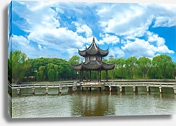 Постер Классический китайский сад летом