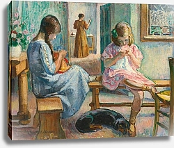 Постер Лебаск Анри Марта И Ноно Шьют В Интерьере