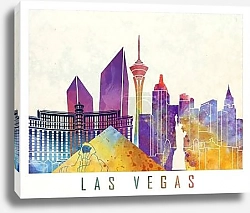 Постер Лас-Вегас: акварельные чудеса огней и небоскрёбов
