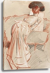 Постер Хеллеу Поль Woman Looking at a Drawing