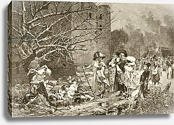 Постер Школа: Испанская 19в. The massacre of Machecoul, France, during the French Revolution