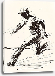 Постер Baseball player in motion