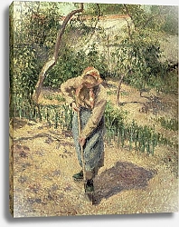Постер Писсарро Камиль (Camille Pissarro) Woman Digging in an Orchard, 1882