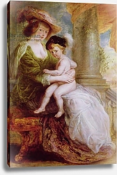 Постер Рубенс Петер (Pieter Paul Rubens) Helene Fourment and her son Frans