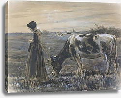 Постер Либерман Макс Girl with cow