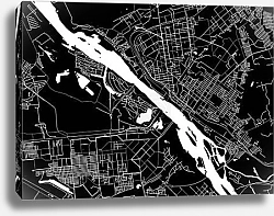 Постер План города Новосибирск, Сибирь, Россия