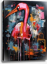 Постер Bizarre animals. Flamingo