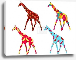 Постер Жирафы с рисунком ягод и фруктов