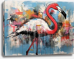 Постер Bizarre animals. Flamingo