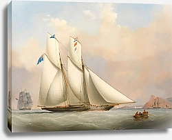 Постер Конди Николас A Yacht And A Norwegian Coaster In A Storm