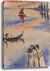 Постер Шмальцигауг Жюль Красный парусный корабль и гондола