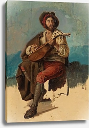 Постер Кирнер Йоханн Sitzender italienischer Musikant, Stuhl unvollendet