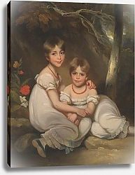 Постер Чиннери Джордж Portrait of Margaret Wood and her sister Mary