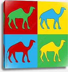 Постер Поп-арт силуэт верблюда