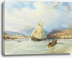 Постер Бентли Чарльз Ships Off A Town In A Mountainous Landscape