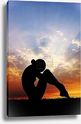 Постер Йога на фоне заката 4