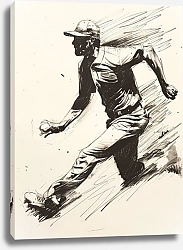 Постер Baseball player in motion