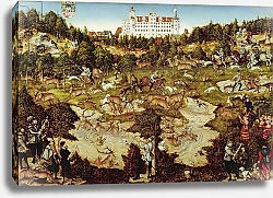 Постер Кранах Лукас Старший Hunt in Honour of the Emperor Charles V near Hartenfels Castle, Torgau, 1544