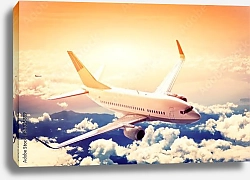 Постер Самолет в облаках