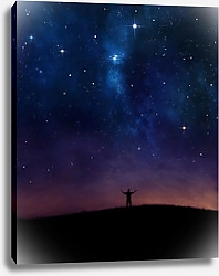 Постер Человек на фоне ночного неба