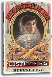 Постер Веллс и Хоуп Ко Jay Pettibone & Co., distillers, Buffalo, N.Y.