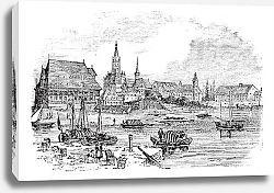 Постер Konstanz in Baden-Wurttemberg, Germany, vintage engraving