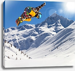 Постер Сноубордист в прыжке