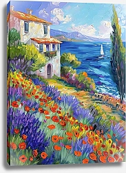 Постер The wind stirs the flowers and the sea