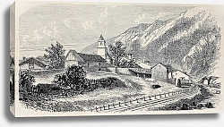 Постер Mont Cenis railway station at Lanslebourg. Created by De Bar and Cosson-Smeeton, publ. on L'Illustra