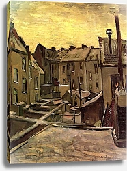 Постер Ван Гог Винсент (Vincent Van Gogh) Задворки старых домов в Антверпене, в снегу