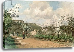 Постер Писсарро Камиль (Camille Pissarro) View from Louveciennes, 1869-70