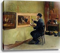 Постер Рену Жюль Charles Philippe Gevens, father-in-law of the artist, painting in his studio 21, avenue d'Eylau