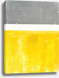 Постер Серо-жёлтая абстракция с белой полосой